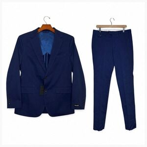 NWT Bonobos Jetsetter Cotton Suit Size 40R 36x37 Unhemmed Italian Navy Blue Set